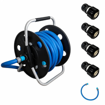 Set profesional de enrollador metálico 25m 3/4"