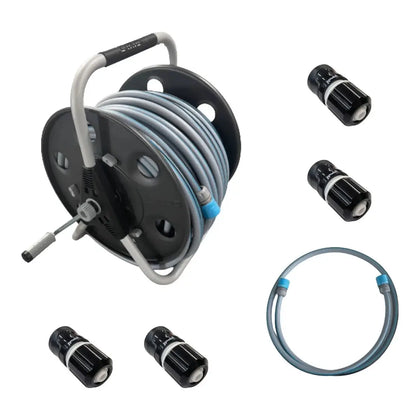 Set profesional con enrollador metálico 50m 1/2"
