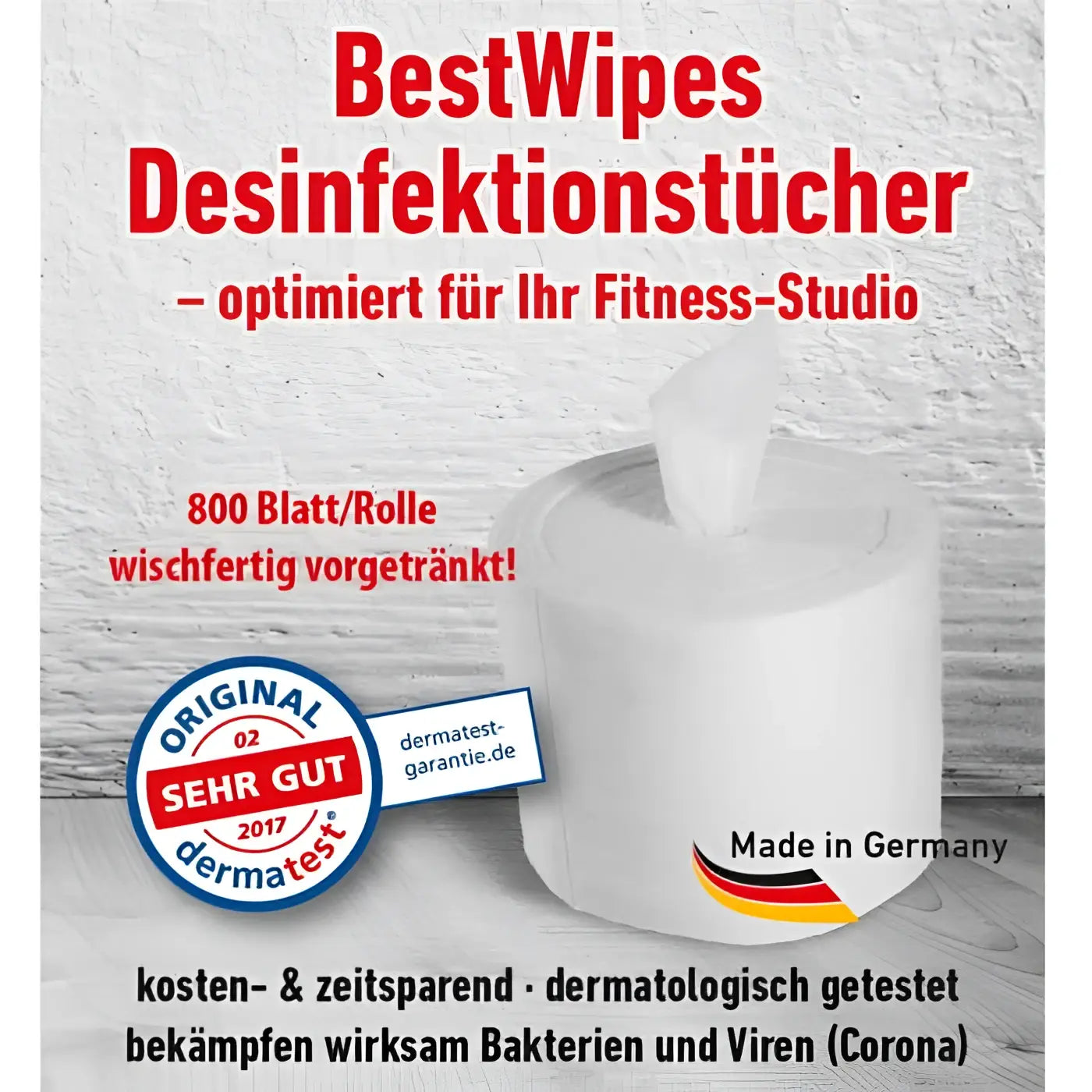 Weiße rolle bestwipes desinfektionstücher für fitnessstudios im kennenlernen angebot des produkts best wipes