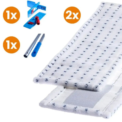 Set profesional de fregona para suelos con mopas "Parquet y laminado 50 cm"