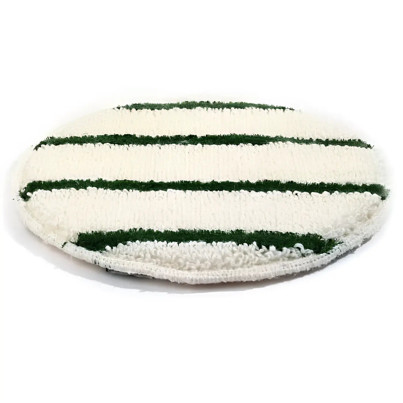 Cremefarbener und dunkelgrüner gestreifter ovaler mikrofaser- teppichpad 16 zoll bonnets pad für reinigung