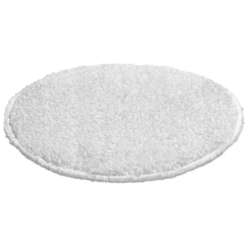 Weißes rundes Bonnets Pad 16 Zoll Teppichpad aus plüschigem Material mit weicher, strukturierter Oberfläche