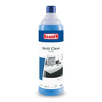 Buzil multi clean g 430 alkalischer aktivreiniger in 1l transparenter plastikflasche mit blauem etikett und flüssigkeit