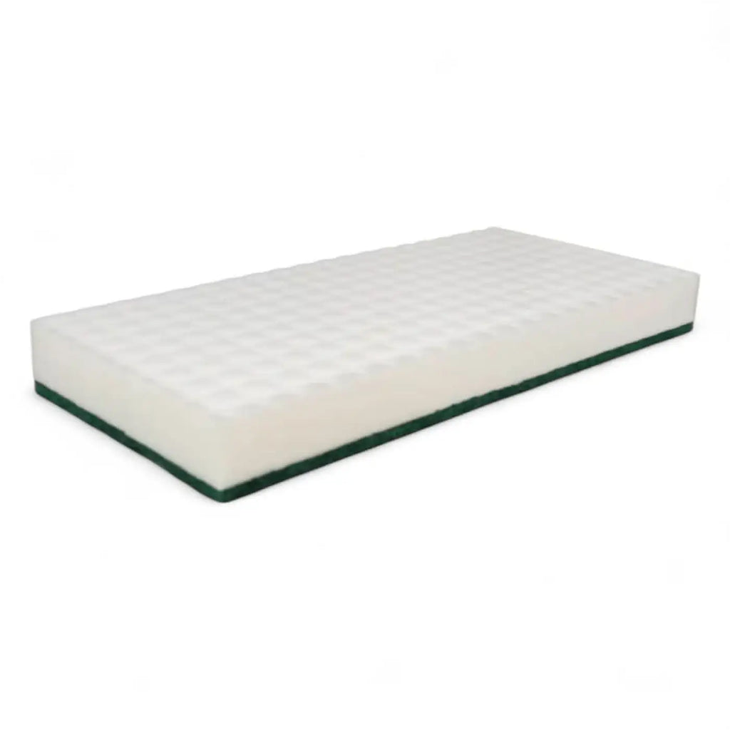 Weißer rechteckiger clendo melamin reinigungshandpad mit grünem rand und strukturierter oberfläche 11x25 cm
