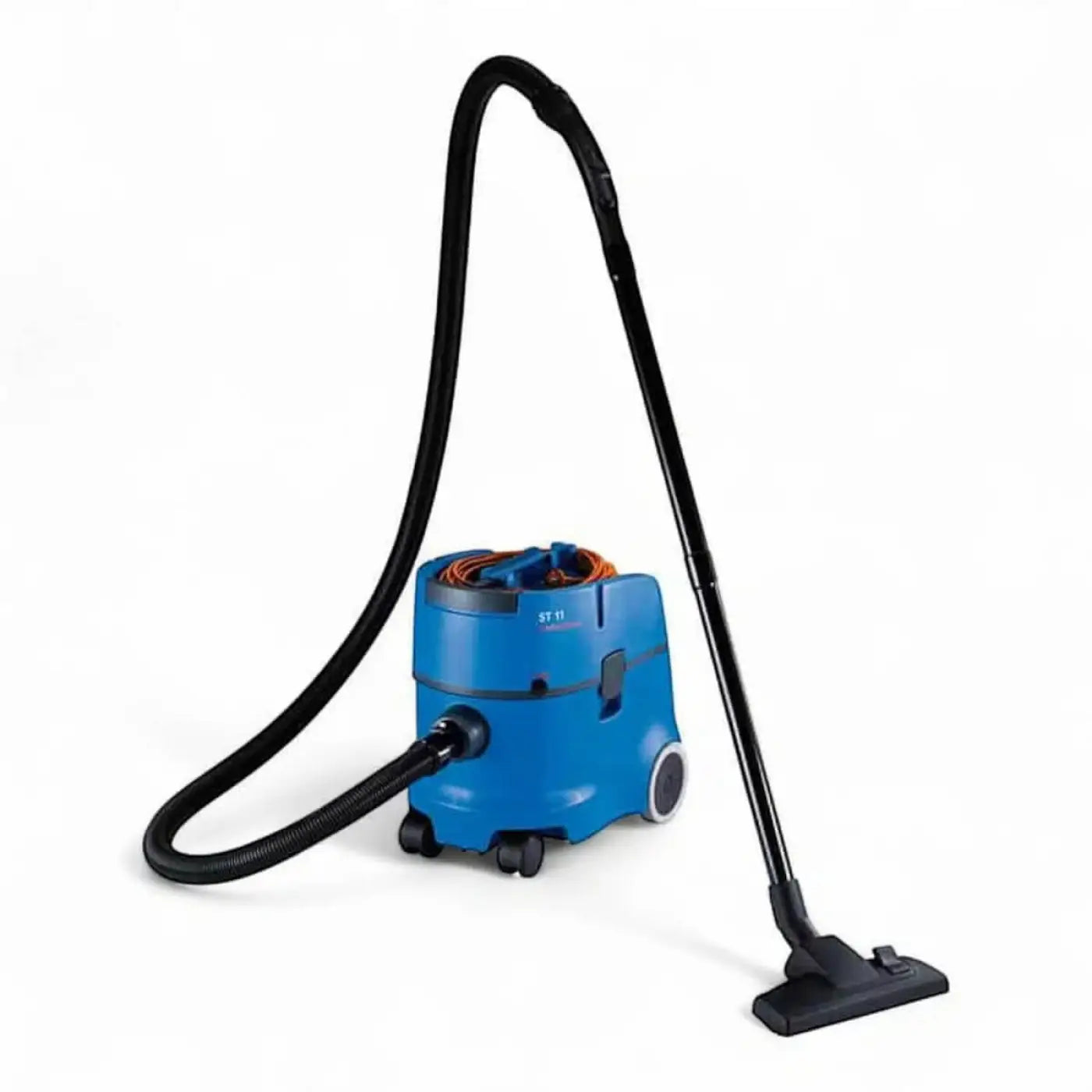 Blauer columbus st11 staubsauger mit nass-trocken funktion und schwarzem schlauch sowie rohr