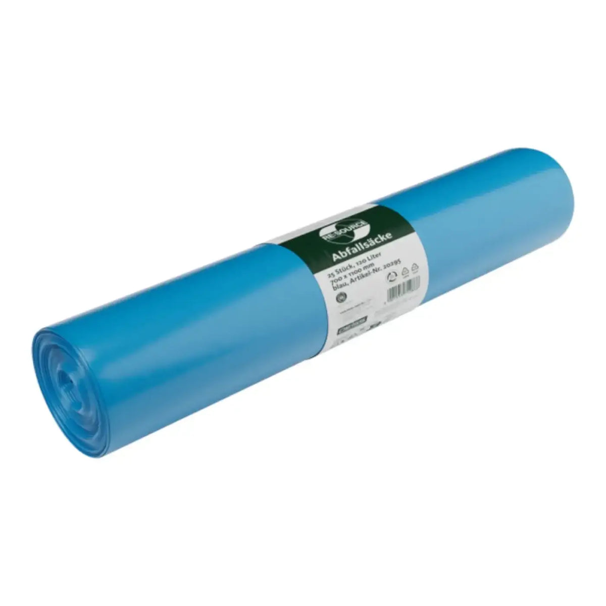 DEISS RE:SOURCE Müllsäcke 120 Liter Blau – Produktabbildung; Lieferumfang: 10 Rollen