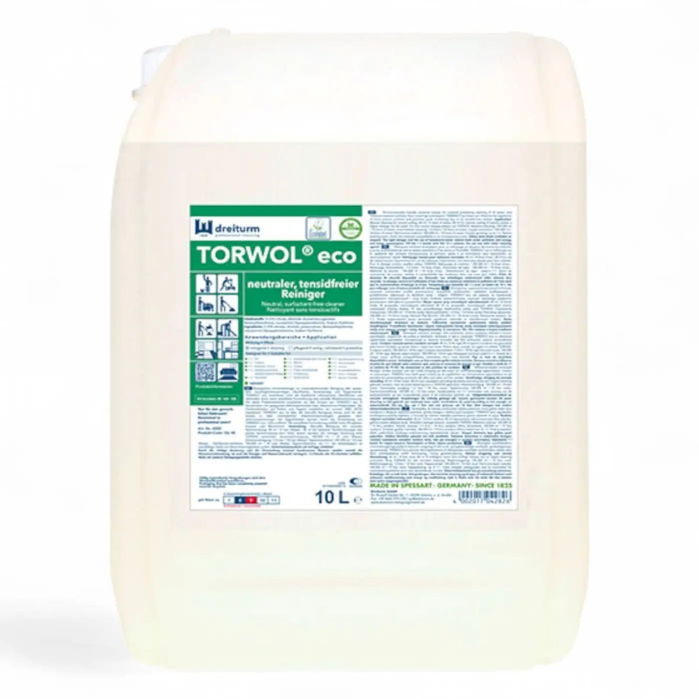 Ein 10 liter weißer plastikkanister dreiturm torwol eco neutraler tensidfreier reiniger