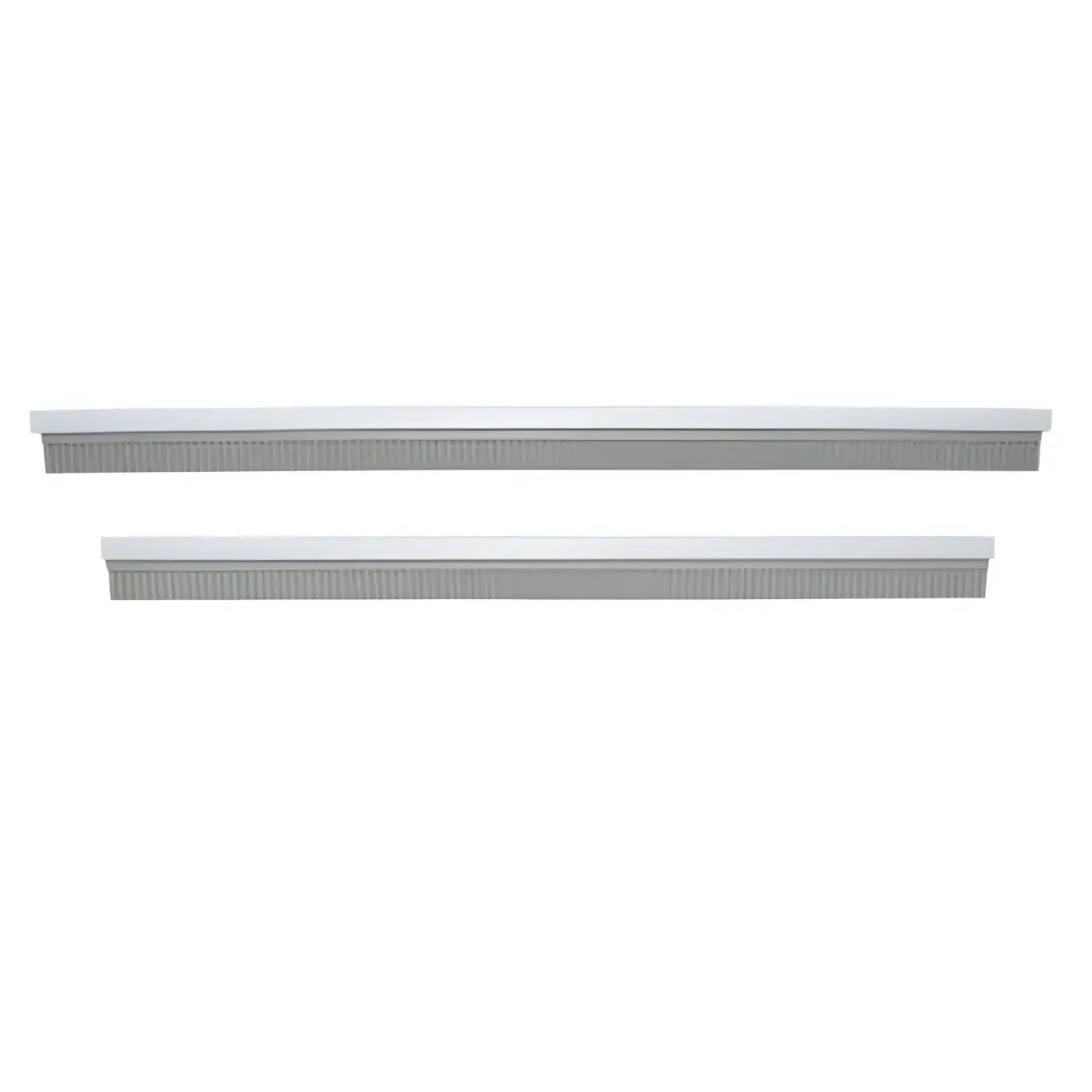 Zwei graue und weiße ersatz-gummilippen mit texturierter borstenkante für grd 450 zum glasreinigungseinsatz