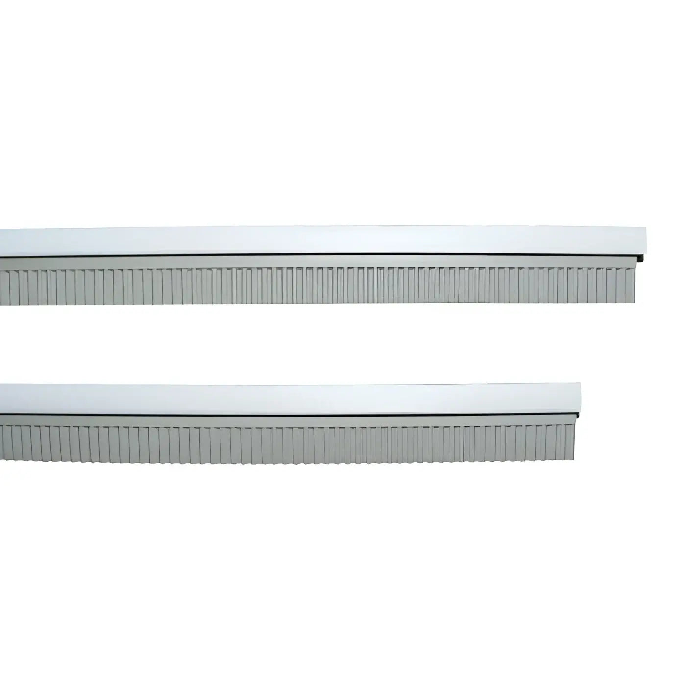 Zwei weiße und graue ersatz-gummilippen aus kunststoff mit geriffelter oberfläche passend für grd 450 fensterbankschutz