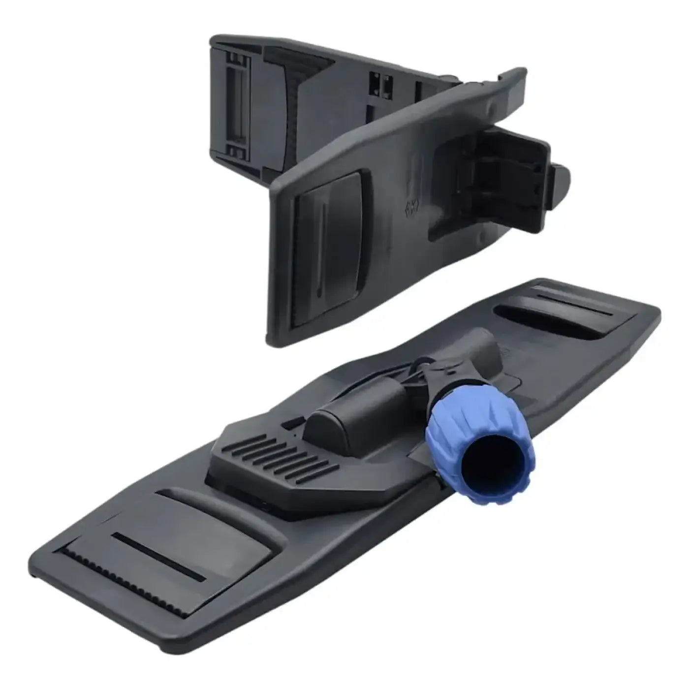 Schwarzer kunststoff-sicherheitsgurtclip mit blauem knopft für floorstar premium tasche-lasche klapphalter stereo