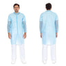 Bata para visitantes ligera con botones a presión PP-Vlies – Azul / XL