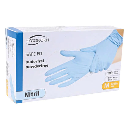 Hygonorm "Safe Fit" Guantes de nitrilo azules 100 unidades