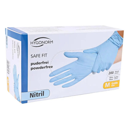 Guantes de nitrilo Hygonorm "Safe Fit" azules 200 unidades
