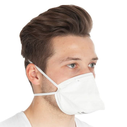 HygoStar Mascarilla de protección respiratoria FFP2 plegable horizontal con banda para la cabeza 10 piezas