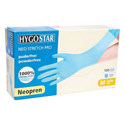 Hygostar Guantes de neopreno Neo Stretch Pro sin polvo turquesa