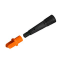 Schwarzer plastik-mikrofaser-wischkopf mit orangenem cap fuginator kombi-adapter 24mm