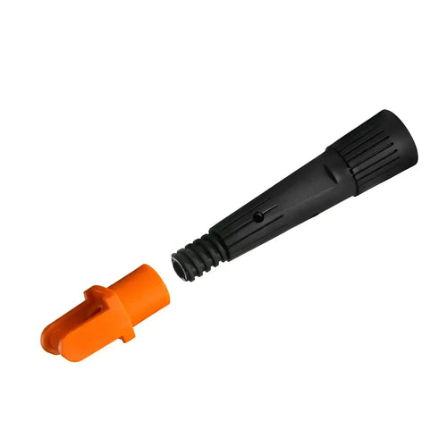 Schwarzer plastik-mikrofaser-wischkopf mit orangenem cap fuginator kombi-adapter 24mm