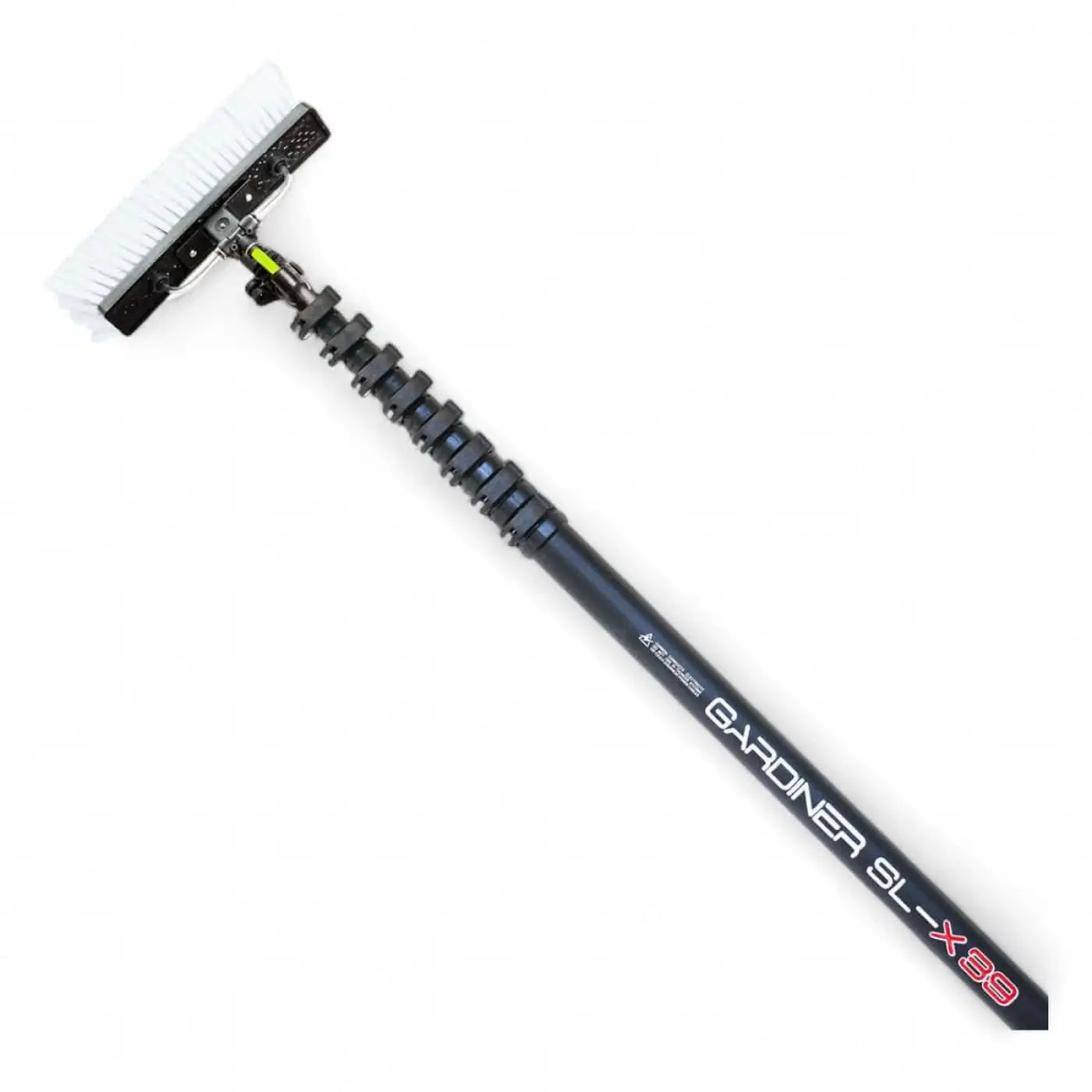 Black gardiner slx38 teleskop-reinigungsstange aus carbon mit weißem borstenkopf 11,70 meter lang
