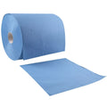 Hygoclean putzpapier 3-lagig blaue papiertuchrolle mit einem einzelnen abgerollten blatt vorne