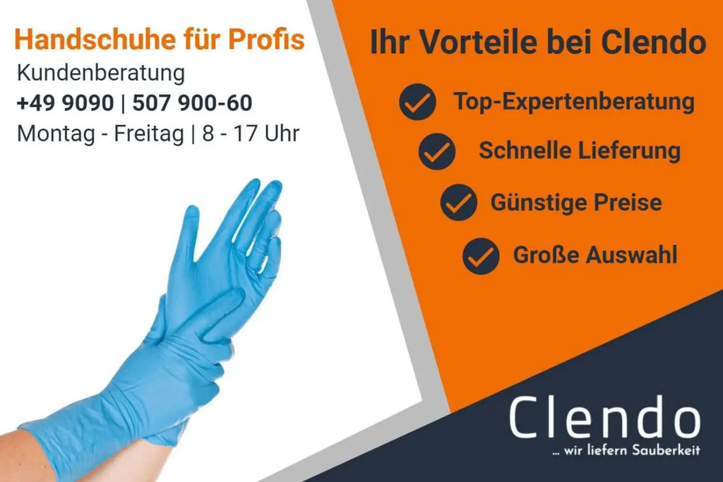 Ein handschuh aus blauer latex mit antibakterieller oberfläche von hygostar latex-handschuhe sense 100 stück