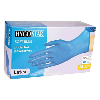 HYGOSTAR Guantes de látex Soft Blue sin polvo 100 unidades