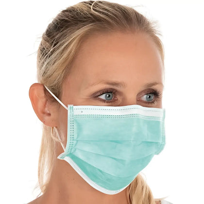Mascarilla facial Hygostar 3 capas Tipo II PP 50 piezas verde