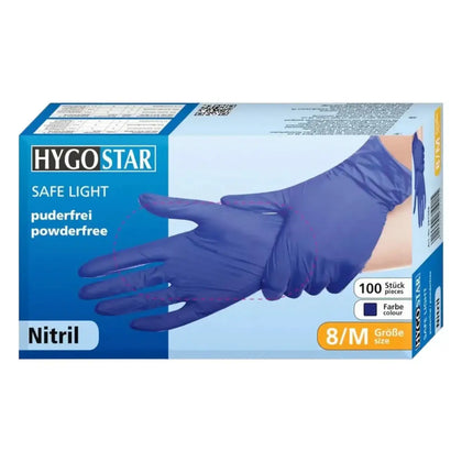 Hygostar Guantes de Nitrilo "Safe Light" Azul Oscuro 100 unidades