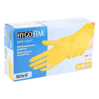Hygostar Guantes de Nitrilo "Safe Light" Amarillo 100 unidades