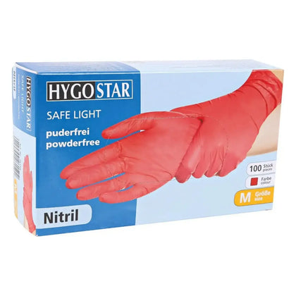 Hygostar Guantes de Nitrilo "Safe Light" Rojo 100 unidades
