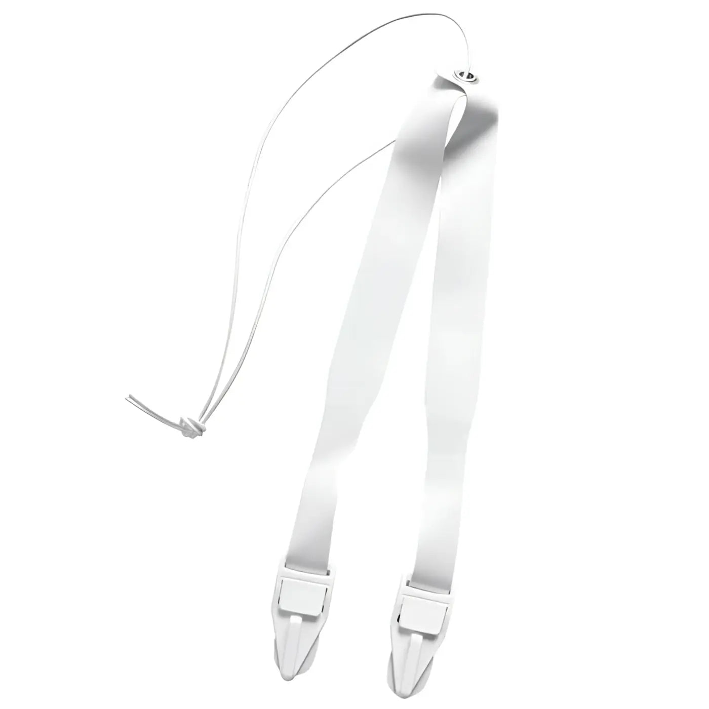 Weißes hygienisches nylon-tragegarnitur für schürzen y-form mit verstellbaren metallverschlüssen und dünner schnur