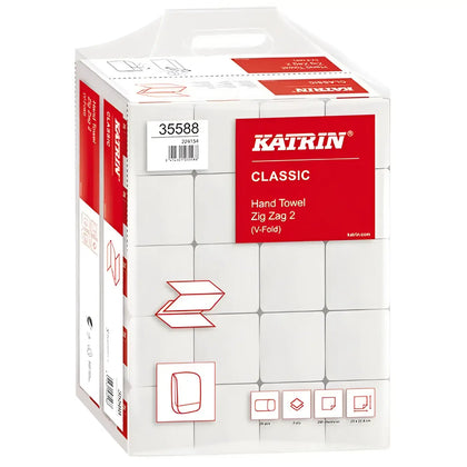 Papel toalla Katrin Classic Blanco 2 capas ZZ/plegado en V 4000 hojas
