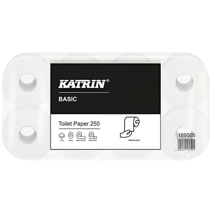 Papel higiénico Katrin 250 hojas blanco natural 2 capas 8x8 rollos