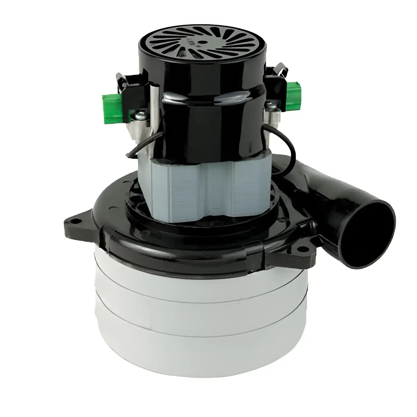 Lamb electric saugmotor für scheuersaugmaschine 24v 640w mit schwarzem und silbernem gehäuse und grünen elektrischen verbindern
