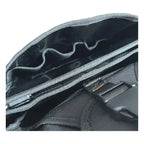 Schwarzer nylonbeutel mit reißverschluss und elastischen fächern innen maykker smart bag low-rider frontloader klein