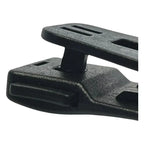 Black plastikclip mit strukturierter oberfläche und rechteckigen öffnungen für maykker smart bag mollelock 10er set