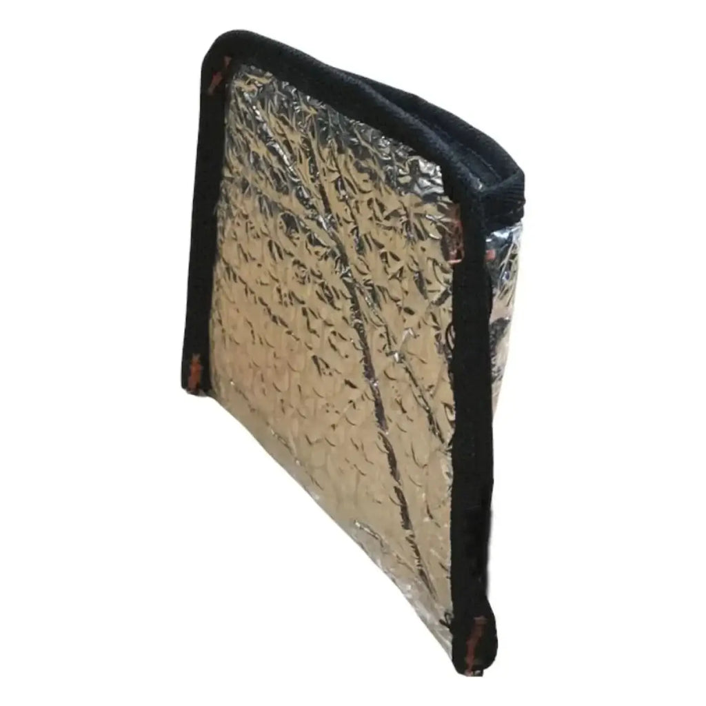 Maykker smart bag tannerpouch small mit silberner reflektierender folie und schwarzem stoffbesatz als wärmeschutz