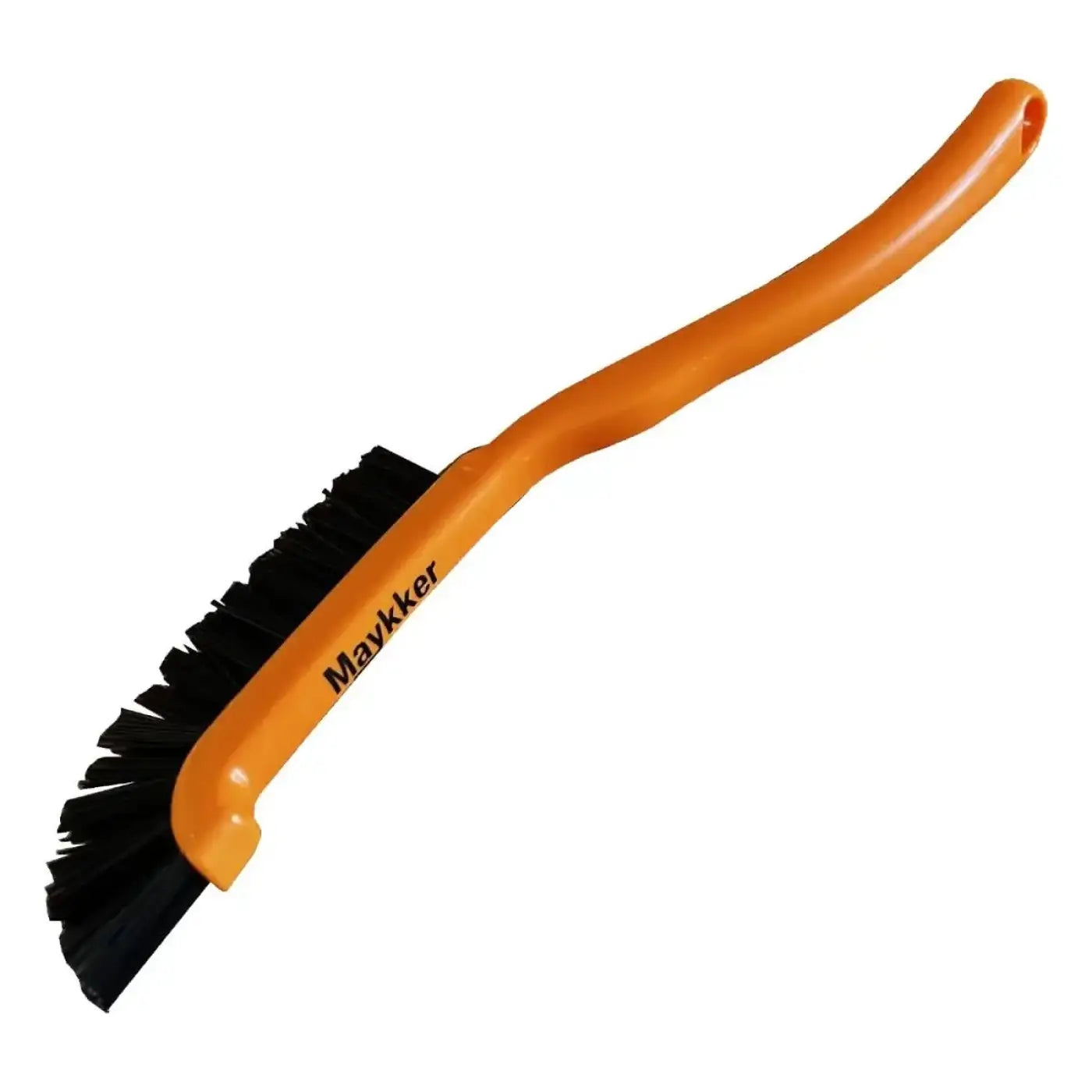 Maykker trackbrush plus fensterbürste mit orangem plastikgriff und dichten schwarzen borsten für reinigung
