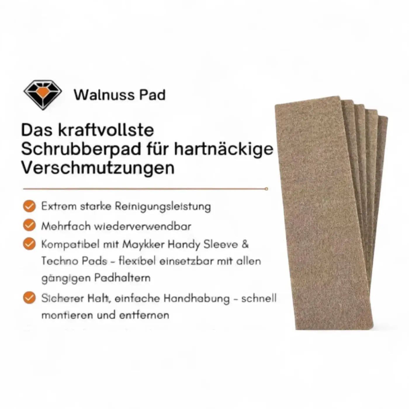 Maykker walnuss einwascher bezug mit grob strukturierter oberfläche in beige für hartnäckige schmutzentfernung