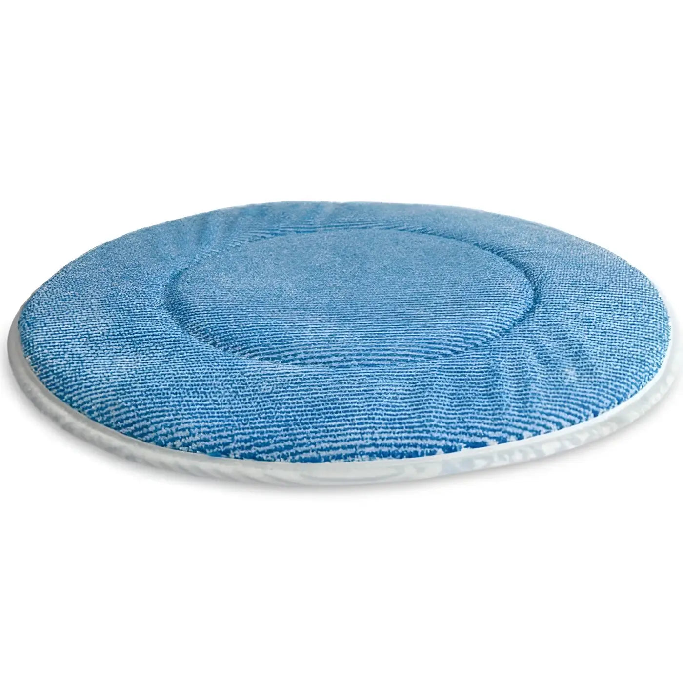 Blaues rundes mikrofaser maschinenpad 17 zoll mit weißer gummierte umrandung für effiziente bodenreinigung