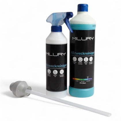 MILURY Limpiador multiusos – Set con botella pulverizadora y bola dosificadora 20 ml