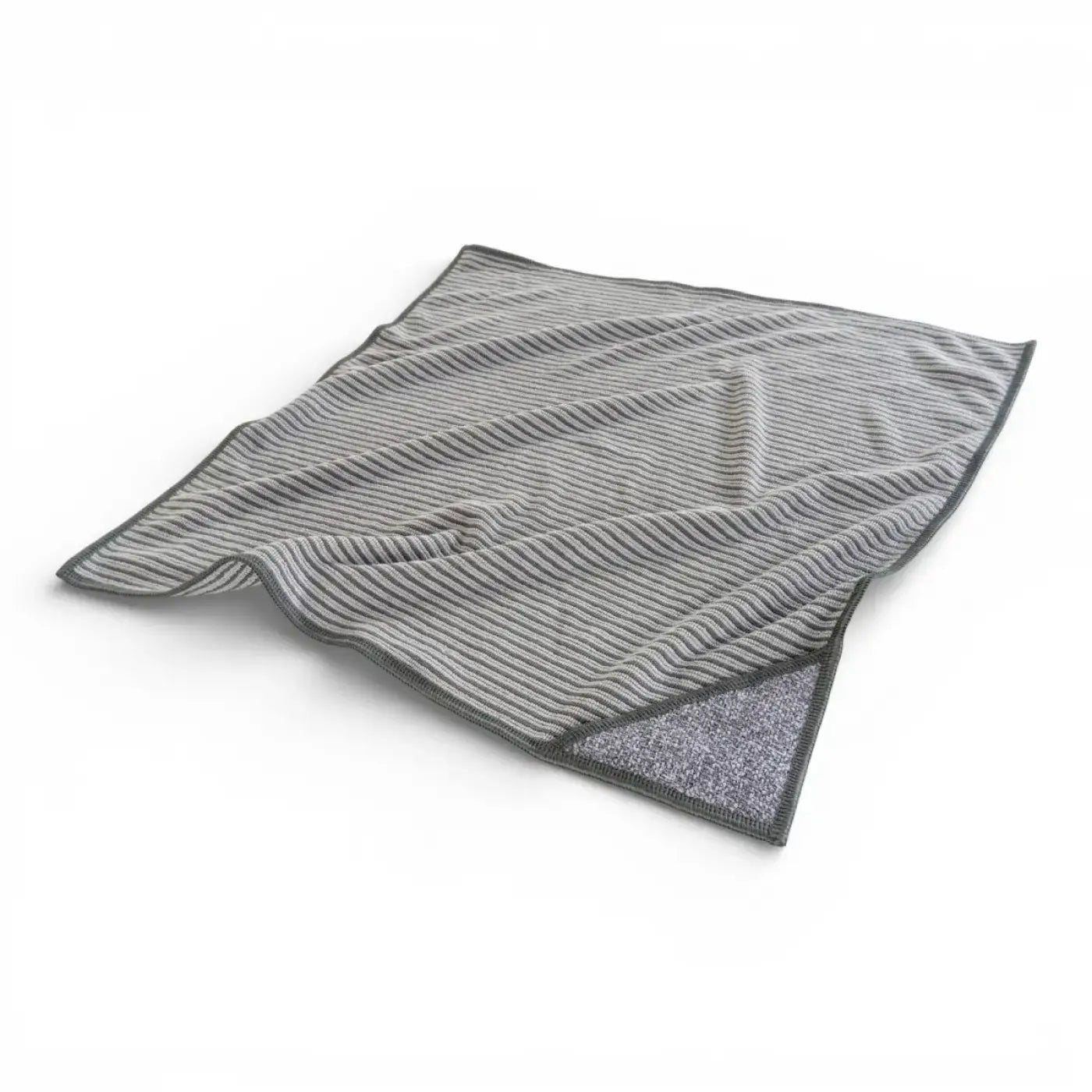 Moerman bambus fenstertuch 40x40cm 2 stück graues gestreiftes mikrofasertuch mit strukturierter, saugfähiger oberfläche und verstärktem rand