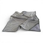 Moerman bambus fenstertuch 40x40cm grau gestreift mikrofasertuch mit strukturierter grauer ecke in 2er pack