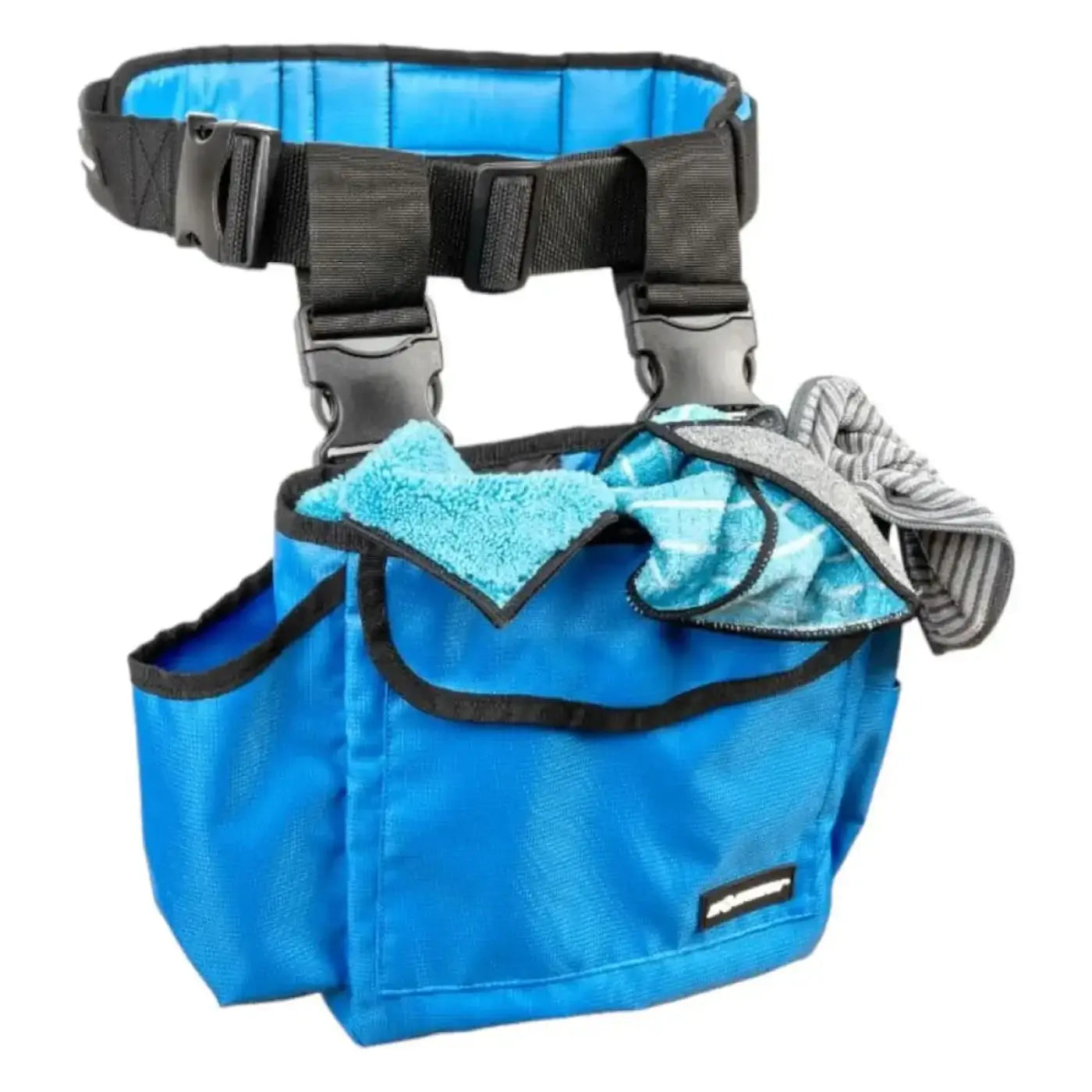 Blaues strapazierfähiges moerman comfort belt gürtel für haustierpflege mit schwarzen riemen und schnallen