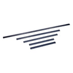 Set von fünf schwarzen metalldichtleisten in verschiedenen längen moerman dura-flex wischergummi standard cut