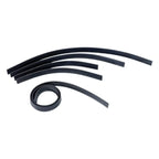 Schwarze gummidichtungen unterschiedlicher länge von moerman dura flex wischergummi standard cut ordentlich angeordnet