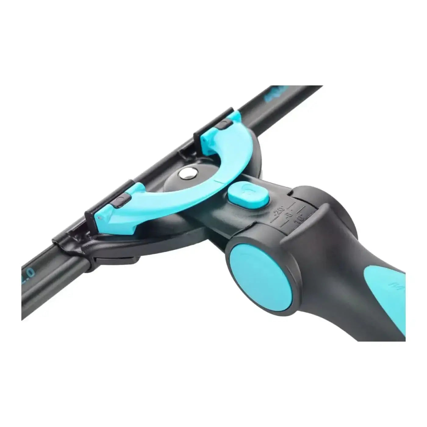 Moerman excelerator fensterwischer griff 2.0 schwarzes und türkisfarbenes verstellbares fensterreinigungswerkzeug mit ergonomischem griff