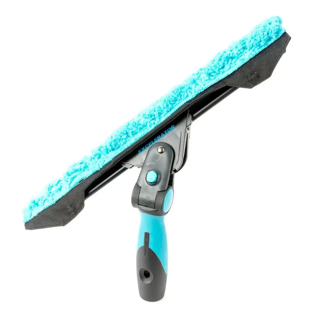 Moerman fliQ premium wischerbezug mit clips in türkis und schwarz mit strukturiertem mikrofaserkopf