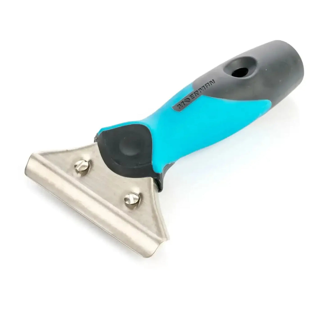 Moerman premium fensterwischer griff mit blau schwarz ergonomischem griff und edelstahlklinge von therman