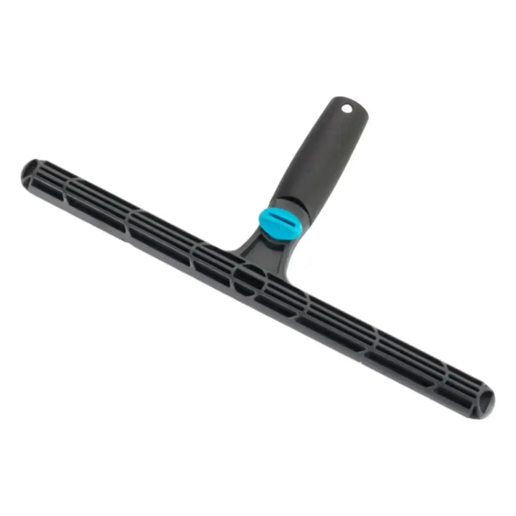 Moerman swivel träger mit gelenk black plastik squeegee mit türkisfarbigem verstellknopf und strukturiertem griff