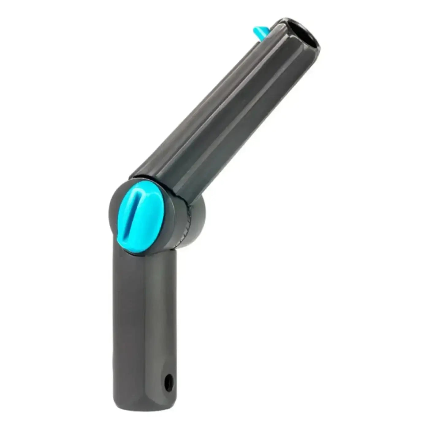 Schwarzer verstellbarer teleskophalter mit leuchtend blauen akzentknöpfen moerman universal winkel-adapter